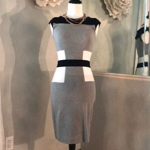 French Connection Black White Zipper Dress